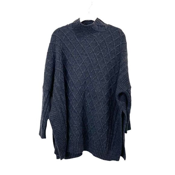 Mer Sea Sweater‎ Boxy Lagenlook Boho One Size dark grey - Picture 1 of 8